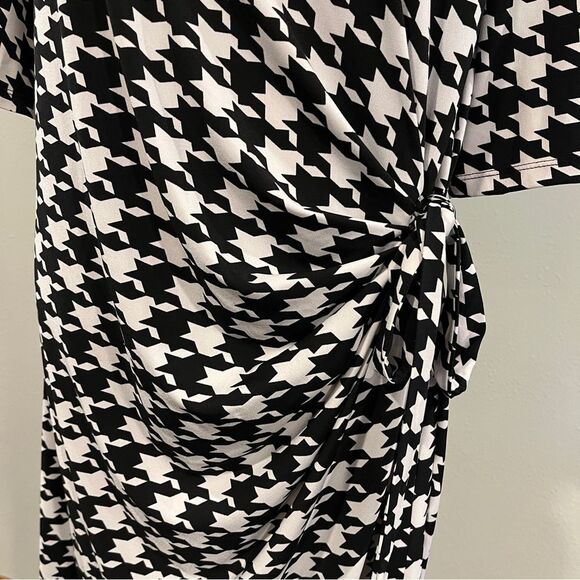 Kiara Elegant long sleeve Black and White Houndstooth Dress size extra large - Picture 4 of 13